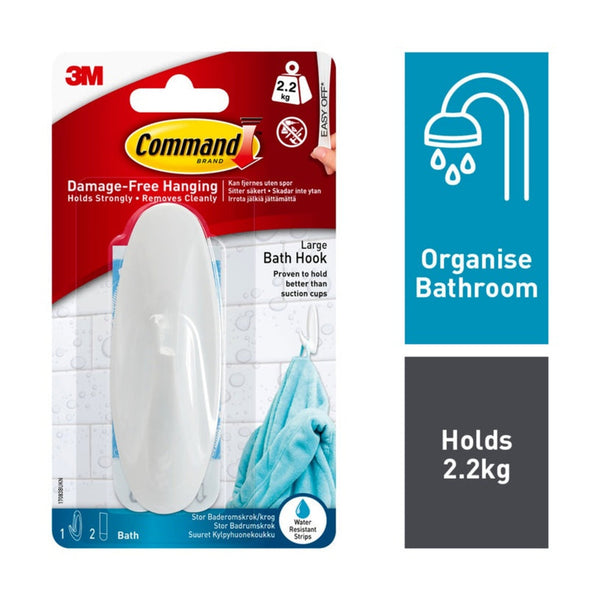 Command Bath large designer hook with 2 strips
