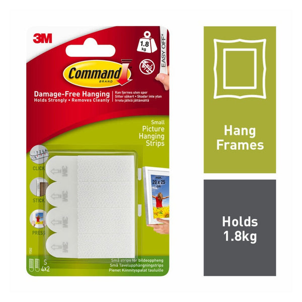 Command small white picture hanging strips, 4 sets