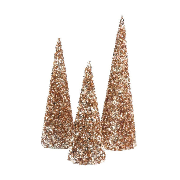 Cones 30/38/48cm Set 3 - Rose Pearl