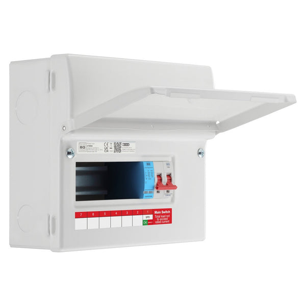 Consumer Unit 9 Module 6 Way Unpopulated - Surge