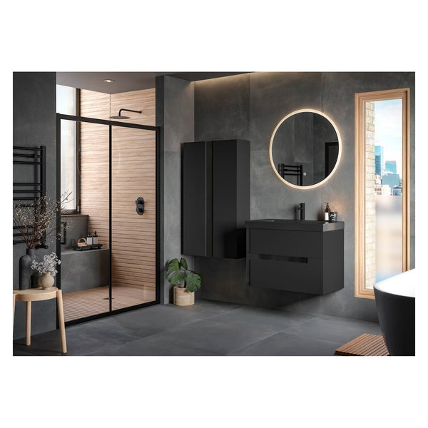 Contrast wall hung 2 drawer basin unit and tall wall unit
