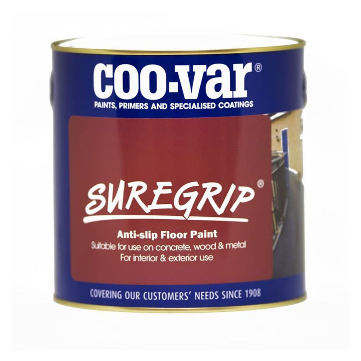 Coo-Var Suregrip white anti-slip floor paint 1L tin