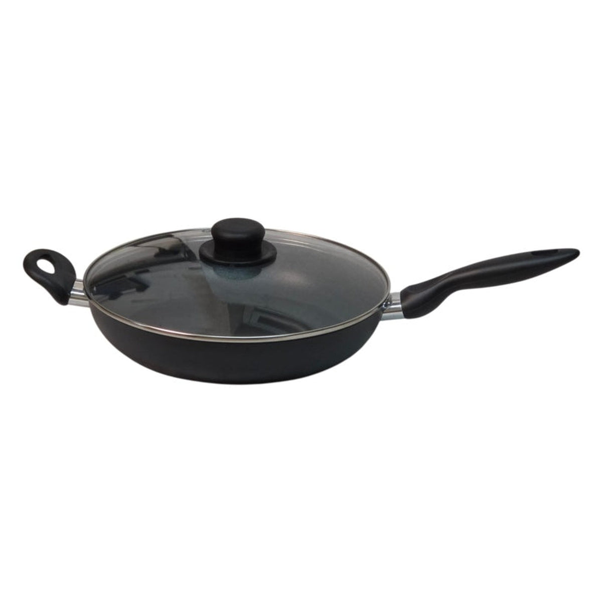 CookClassic 28cm non stick deep fry pan with glass lid, view 2