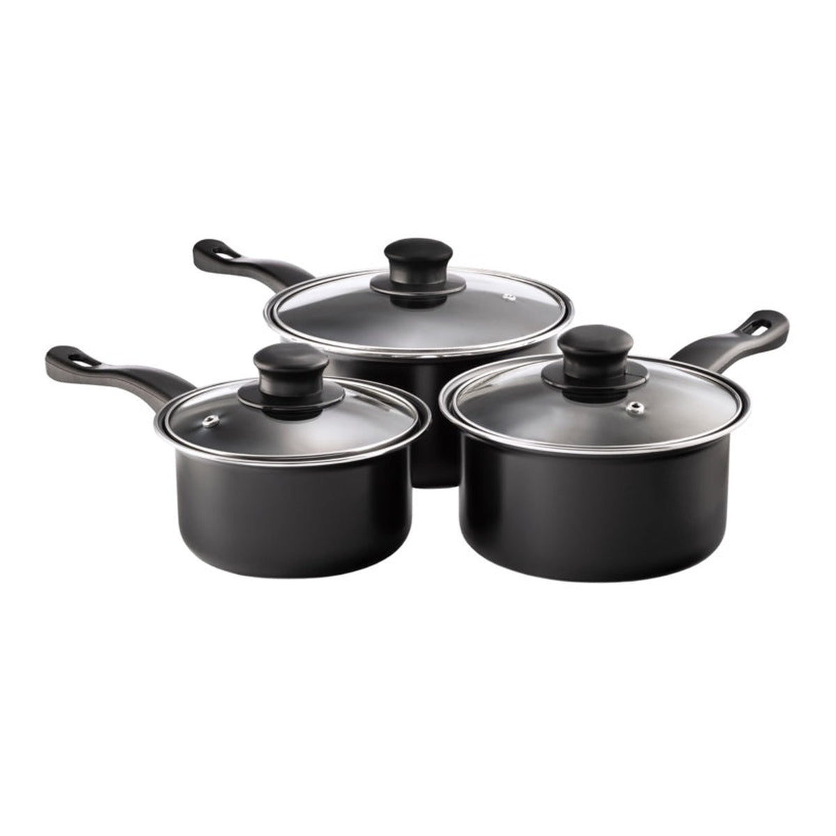 CookEveryday 3 piece non-stick saucepan set, view 2