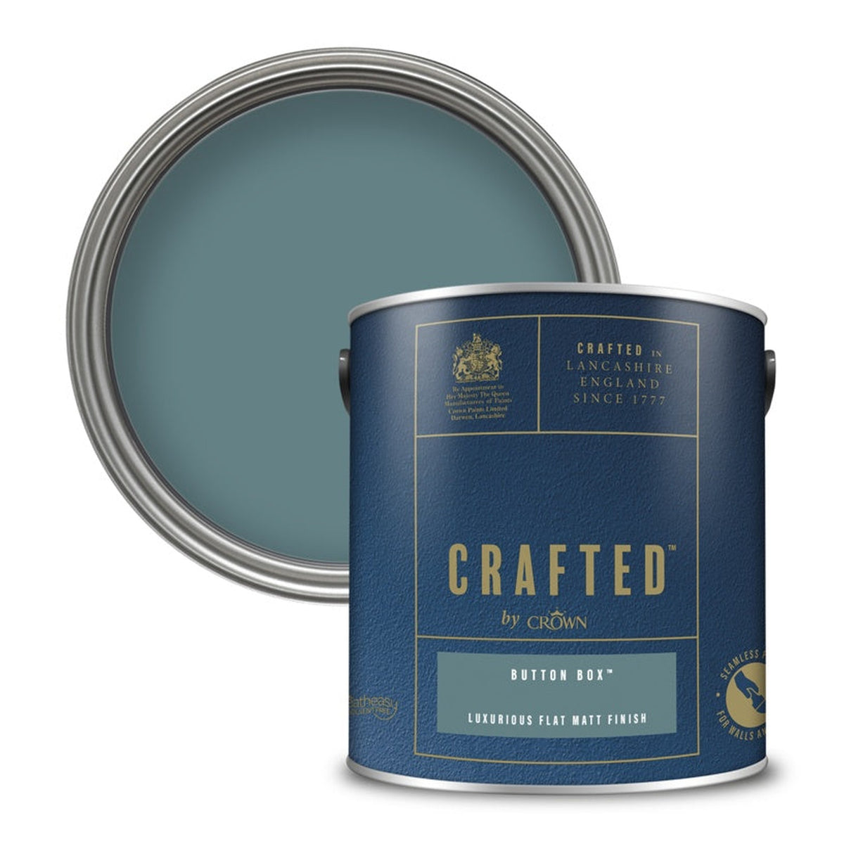 Crown Crafted Flat Matt 2.5L tin in Button Box