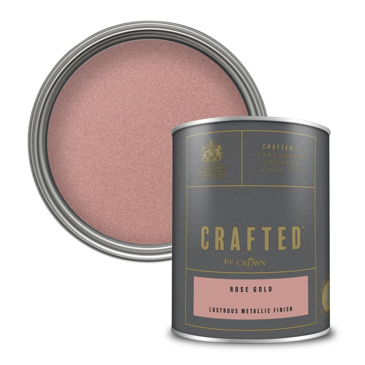 Crown Crafted Lustrous Metallic paint 1.25L in Rose Gold