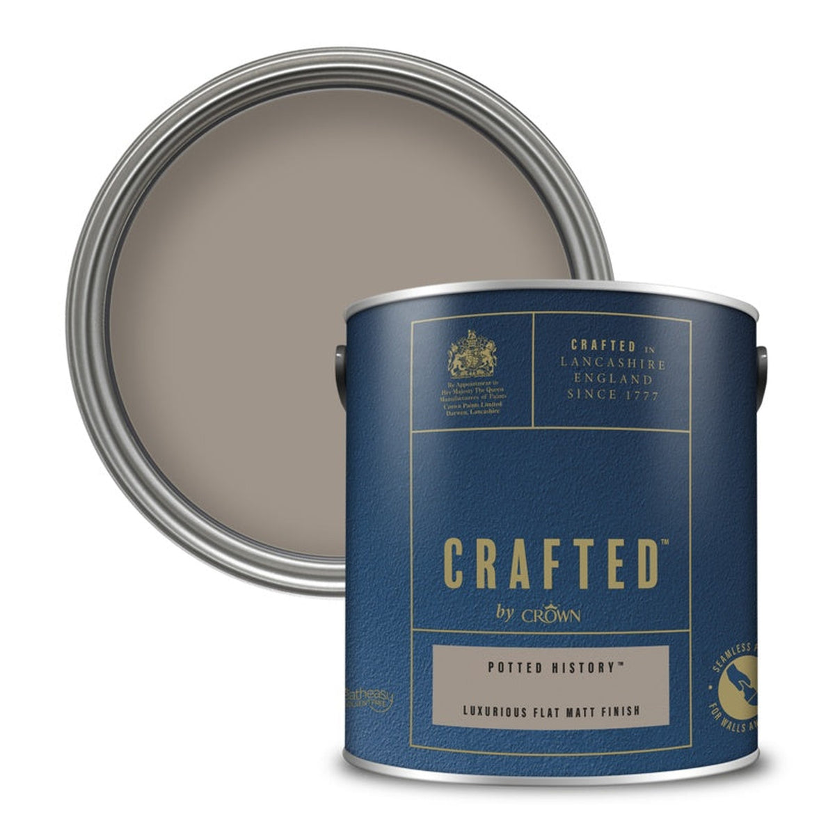Crown Crafted Luxurious Flat Matt Potted History 2.5L tin