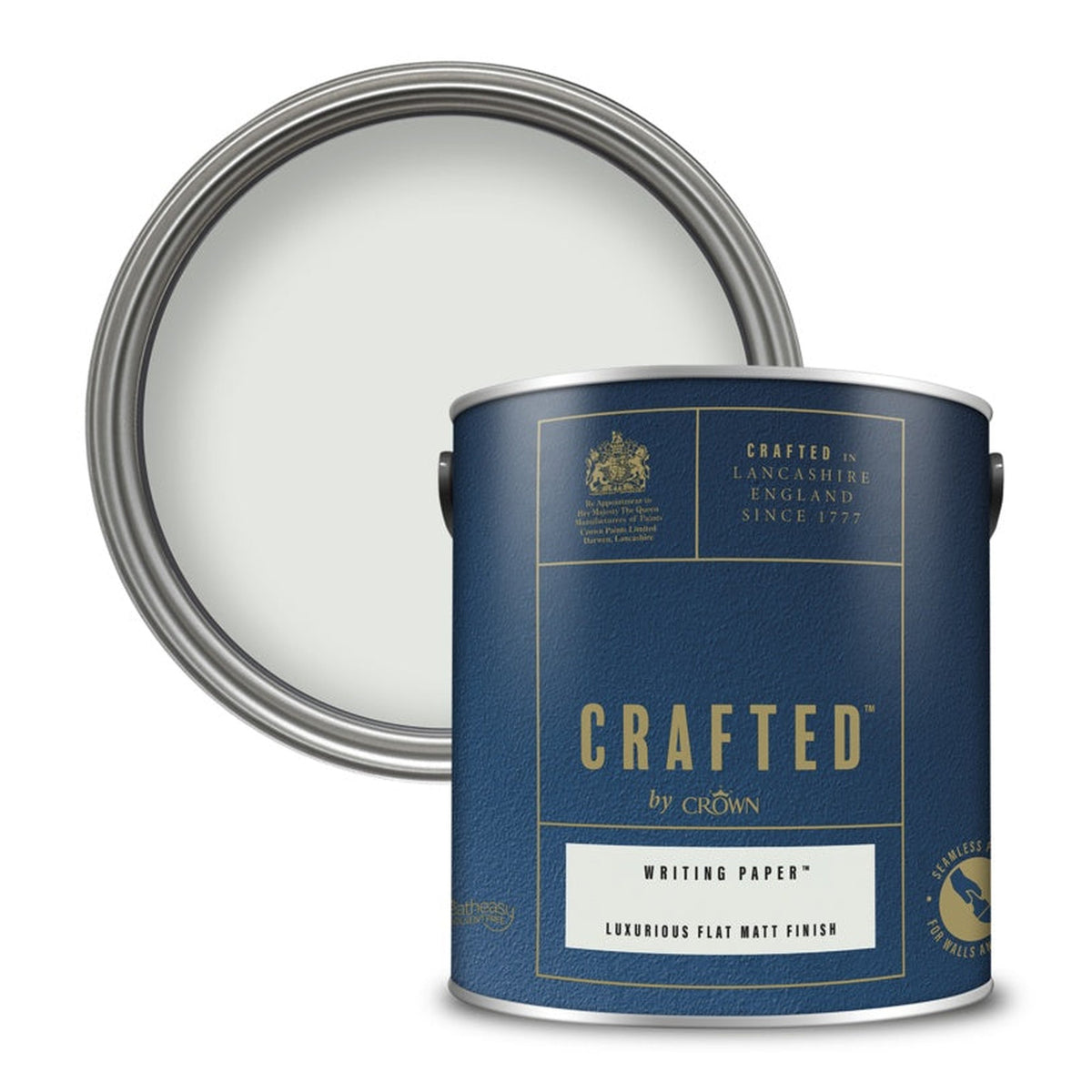 Crown Crafted Luxurious Flat Matt 2.5L tin in Writing Paper