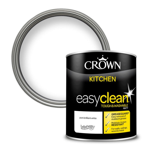 Crown Easyclean Kitchen Matt 1L tin in white
