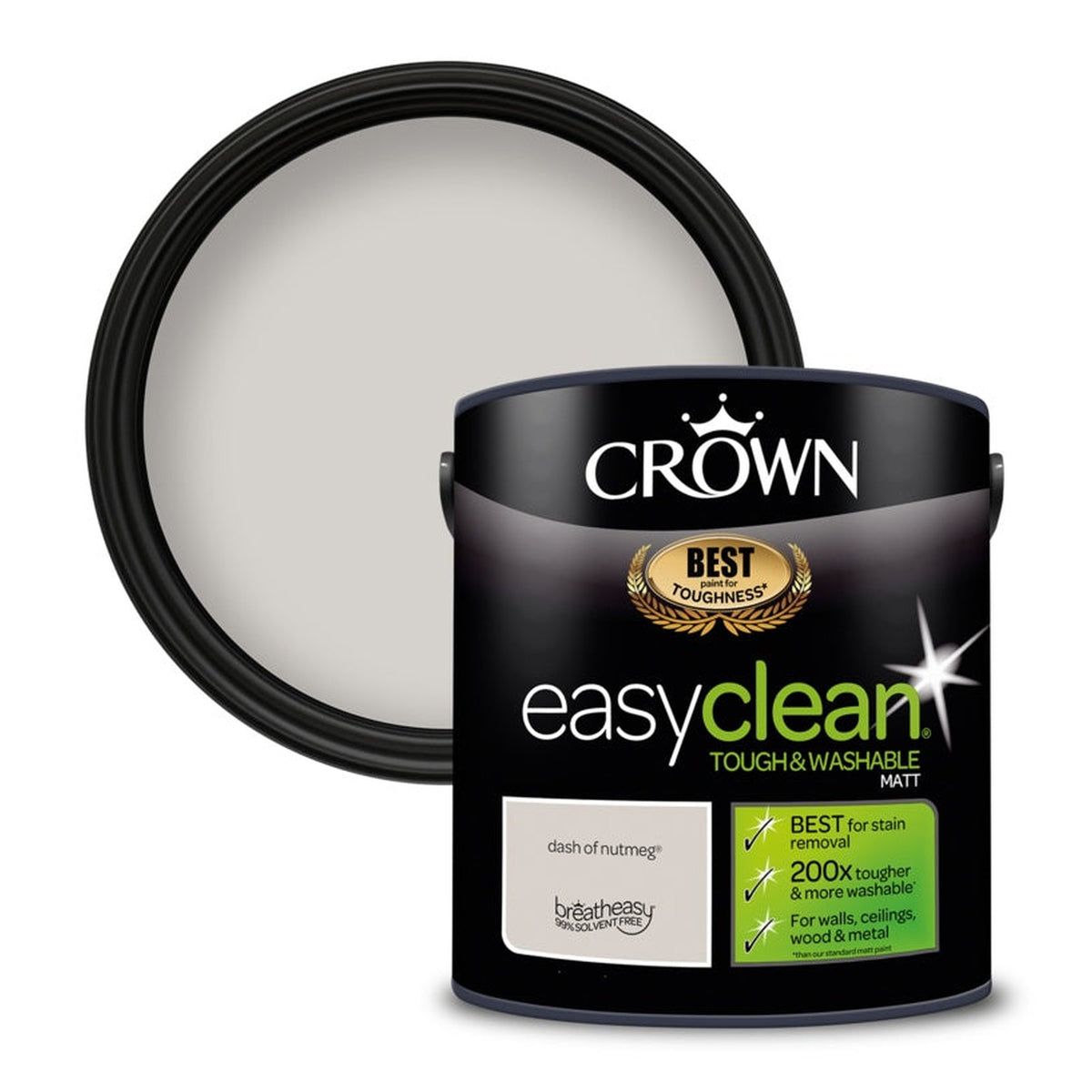 Crown Easyclean Matt Emulsion 2.5L tin in Dash of Nutmeg