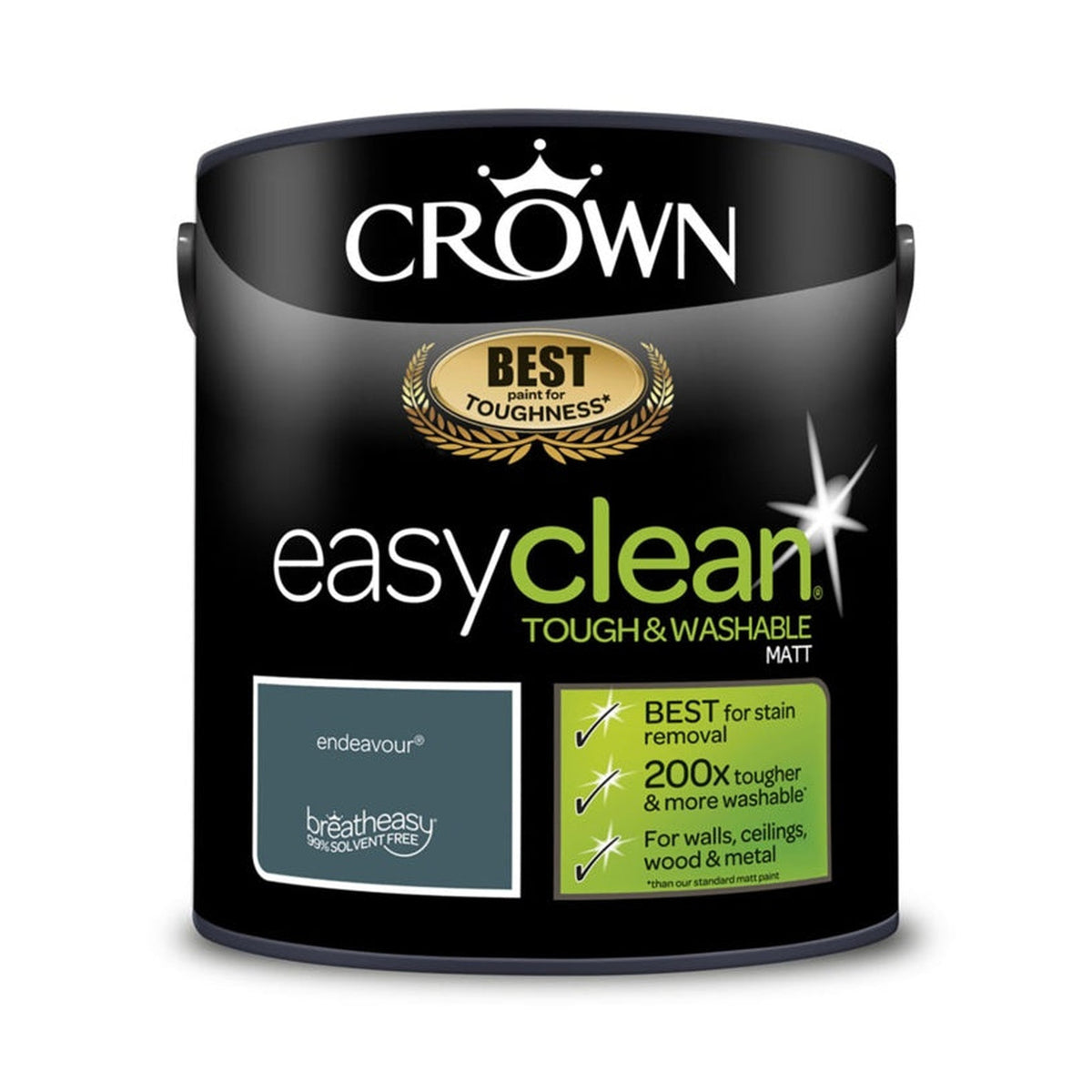 Crown Easyclean Matt Emulsion 2.5L tin in Endeavour, view 2