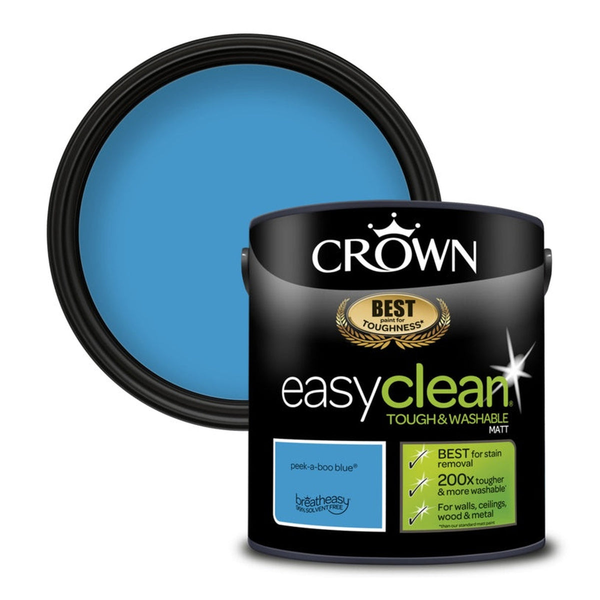 Crown Easyclean Matt Emulsion 2.5L tin in Peekaboo Blue
