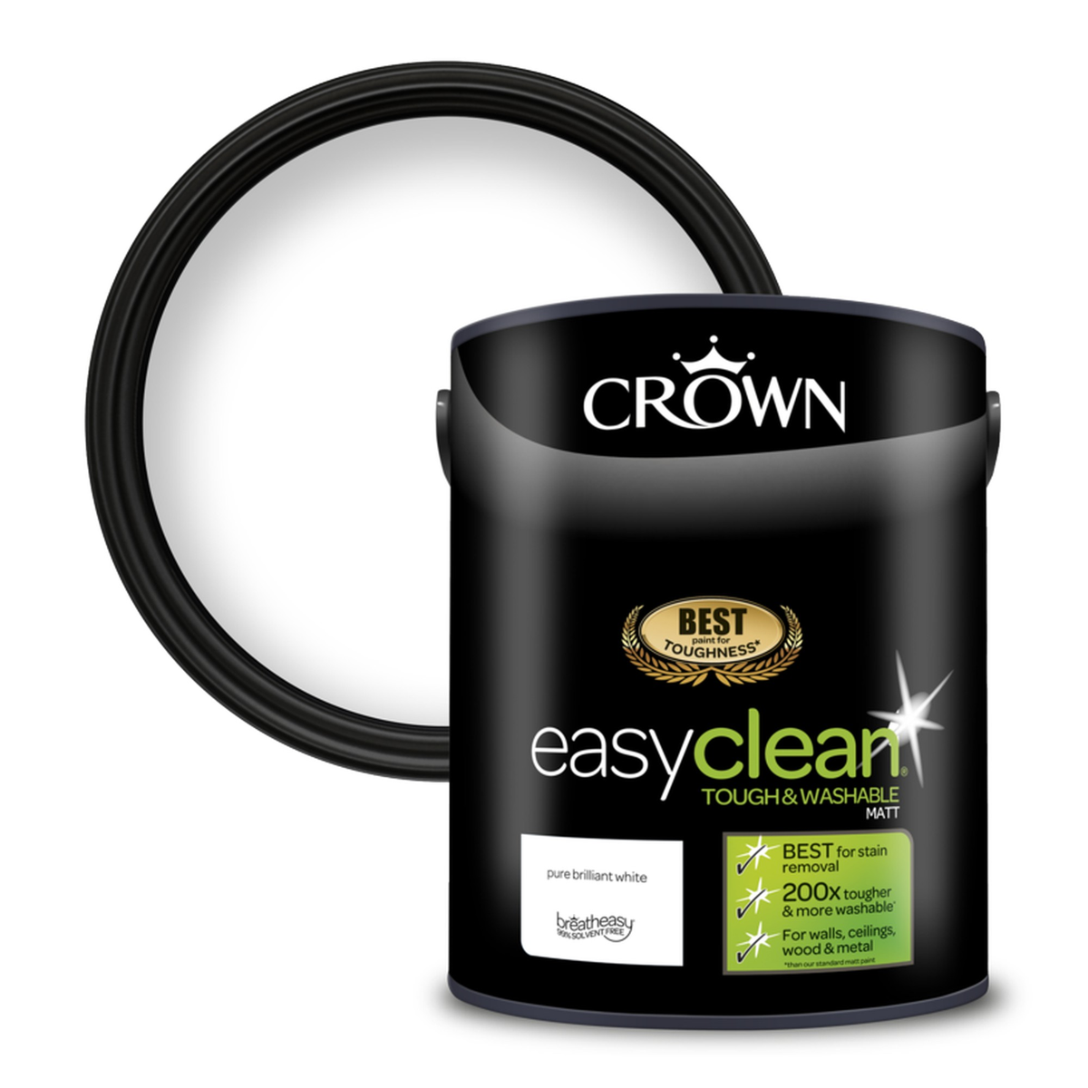Crown Easyclean Matt Emulsion 5L tin in PBW
