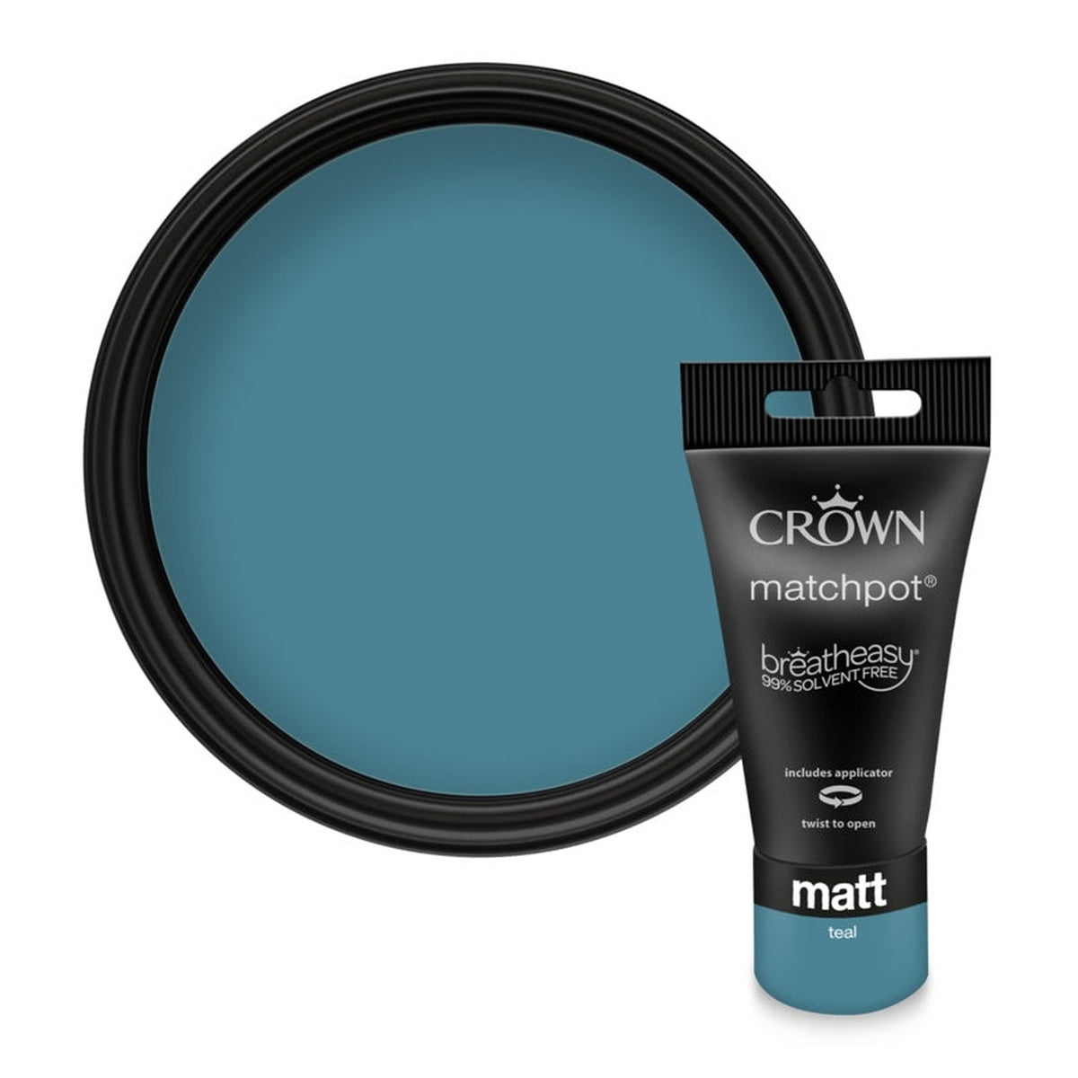 Crown Matt Emulsion 40ml pot in Teal