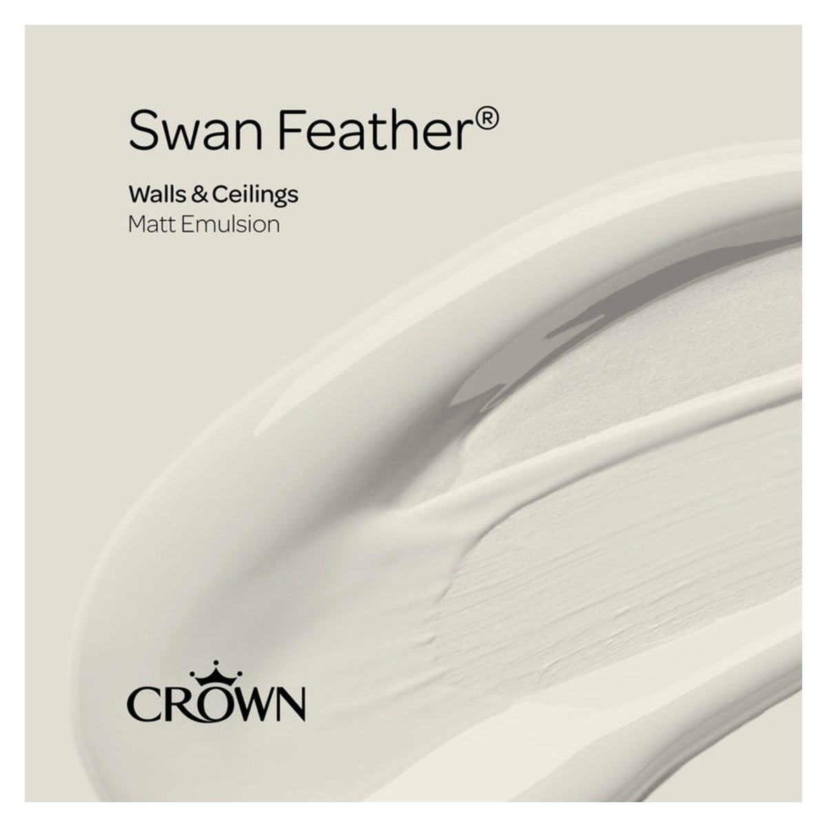 Crown Walls and Ceilings Matt 2.5L tin in Swan Feather, view 4