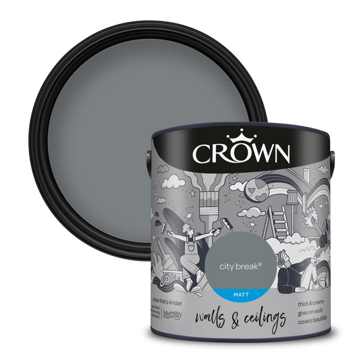 Crown Walls and Ceilings Matt City Break 2.5L tin