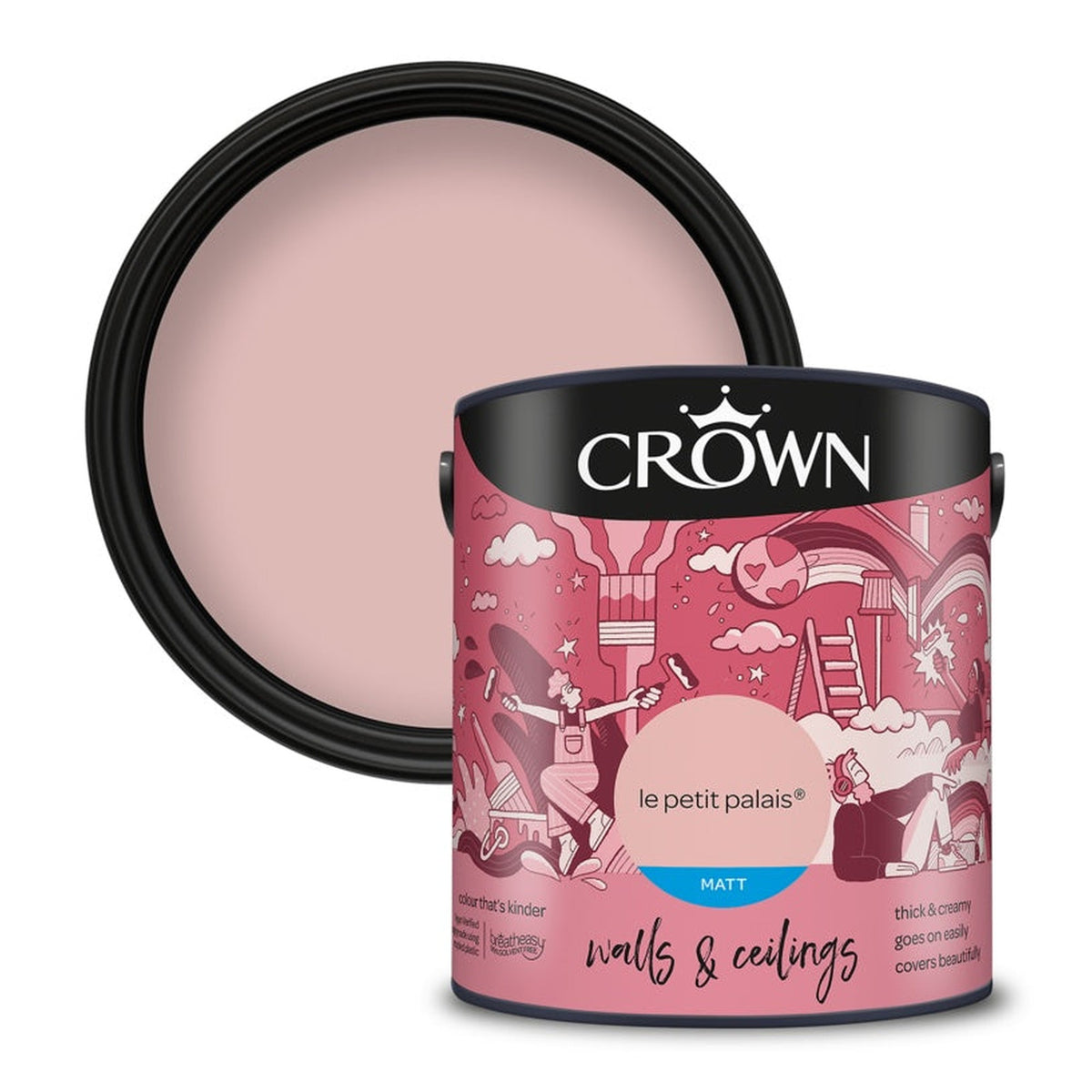 Crown Walls & Ceilings Matt Emulsion 2.5L tin in Le Petit Palais