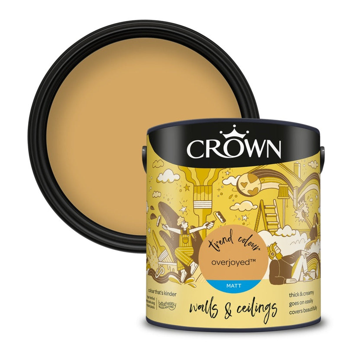 Crown Walls & Ceilings Matt 2.5L tin in Overjoyed