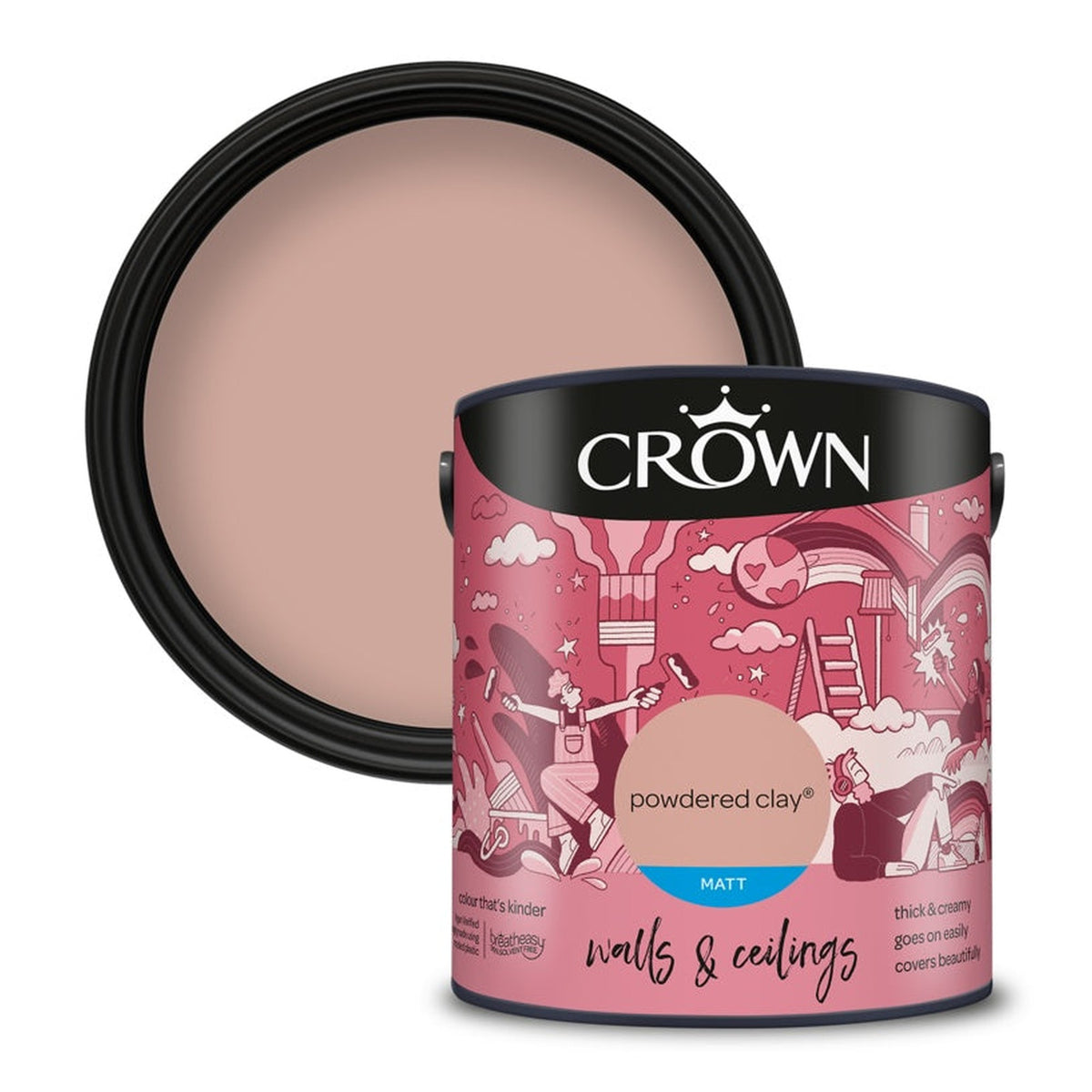Crown Walls and Ceilings Matt 2.5L tin in Powdered Clay