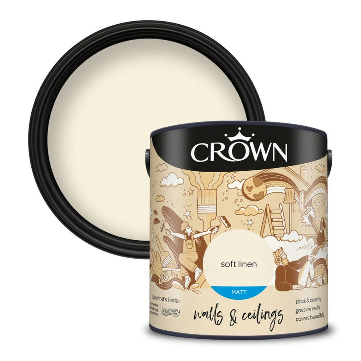 Crown Walls and Ceilings Matt Soft Linen 2.5L