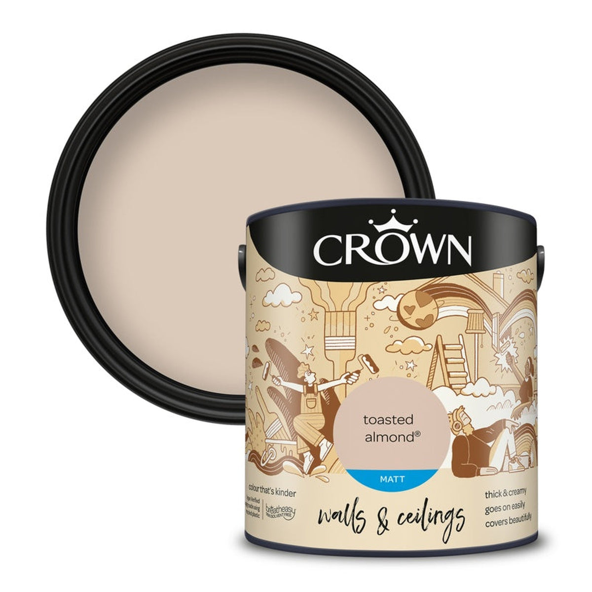 Crown Walls and Ceilings Matt Toasted Almond 2.5L tin