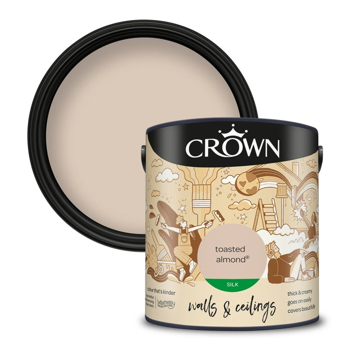 Crown Walls and Ceilings Silk Toasted Almond 2.5L