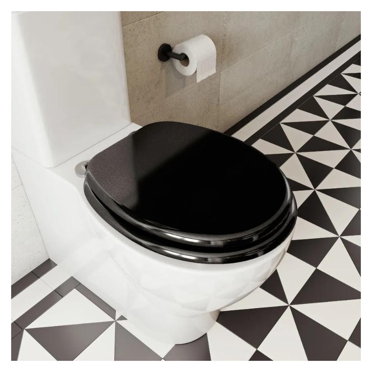 Croydex Flexi-Fix Quartz Black Thermoset Toilet Seat