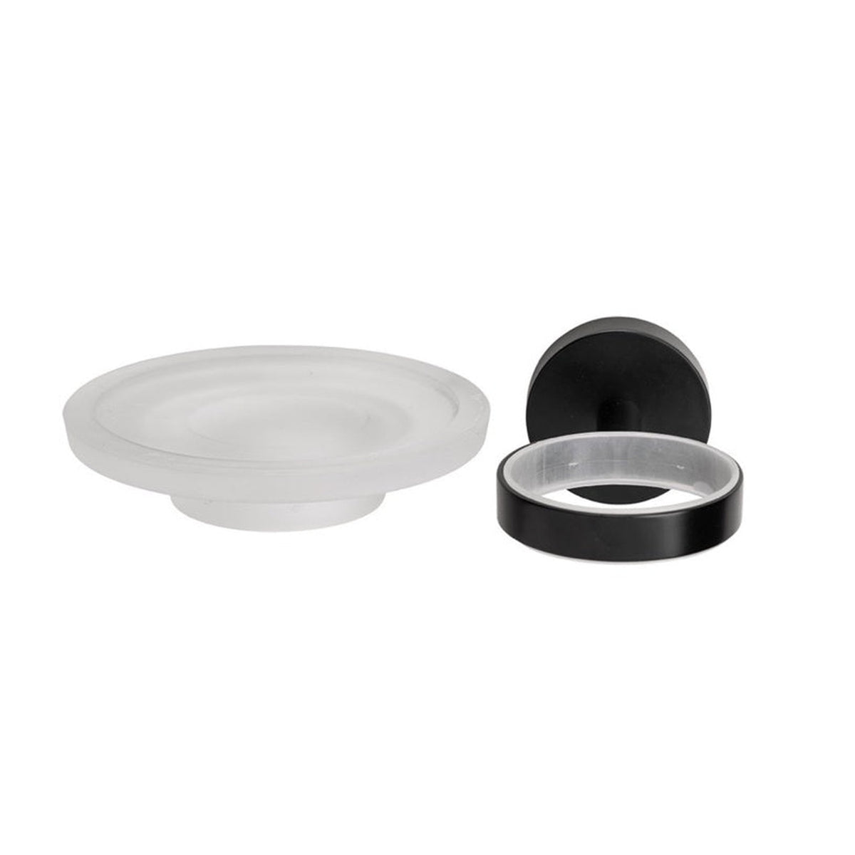 Croydex Flexi Fit matt black soap dish and holder