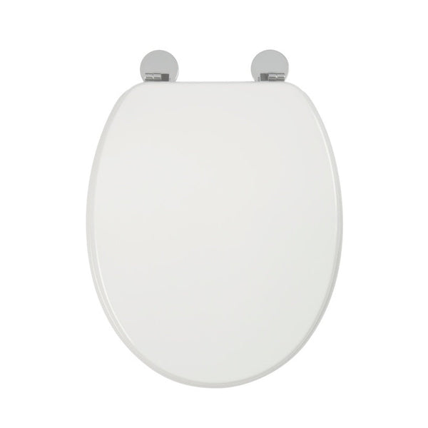 Croydex Flexi-Fix Kielder white toilet seat with chrome hinges