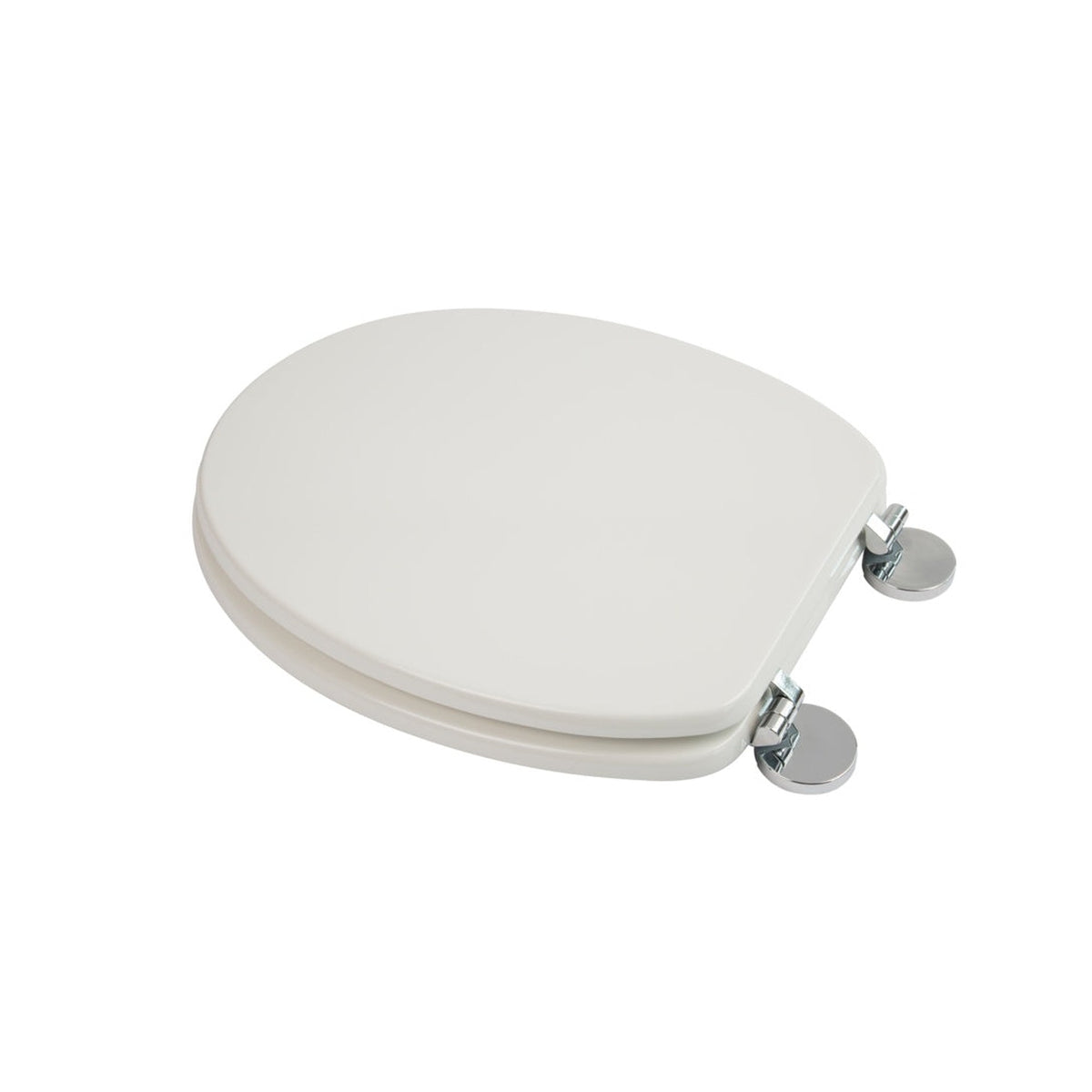 Croydex Flexi-Fix Kielder white toilet seat with chrome hinges, view 2