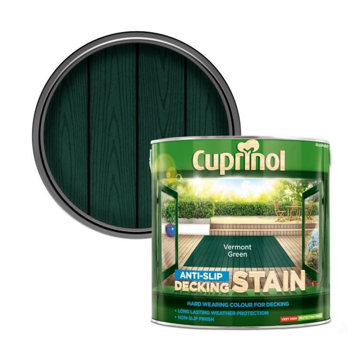 Cuprinol Anti-Slip Decking Stain 2.5L in Vermont Green, view 3