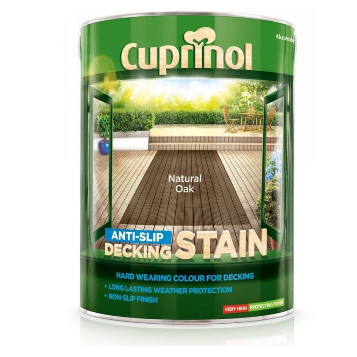 Cuprinol Anti-Slip Decking Stain 5L tin in Natural Oak