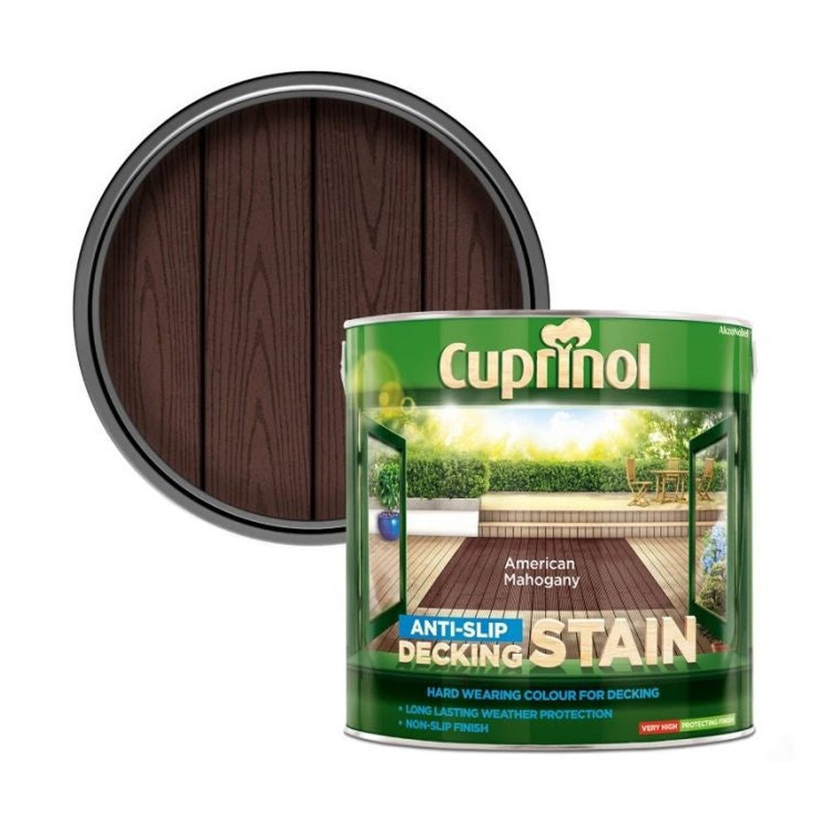 Cuprinol anti-slip decking stain American Mahogany 2.5L, view 3