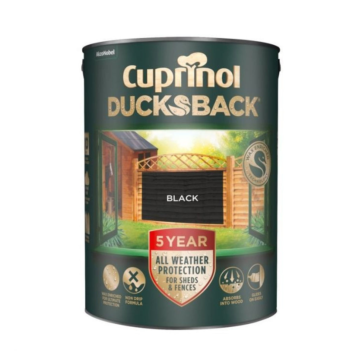 Cuprinol Ducksback black 5L tin