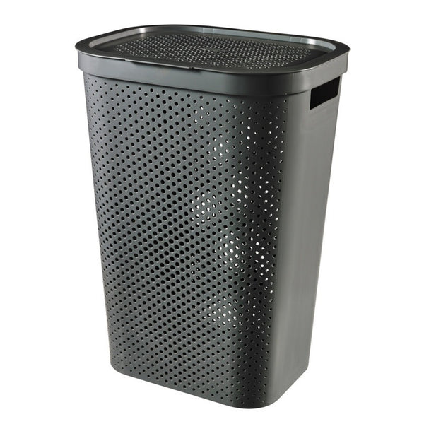 Curver Infinity Dots 60L dark grey laundry hamper