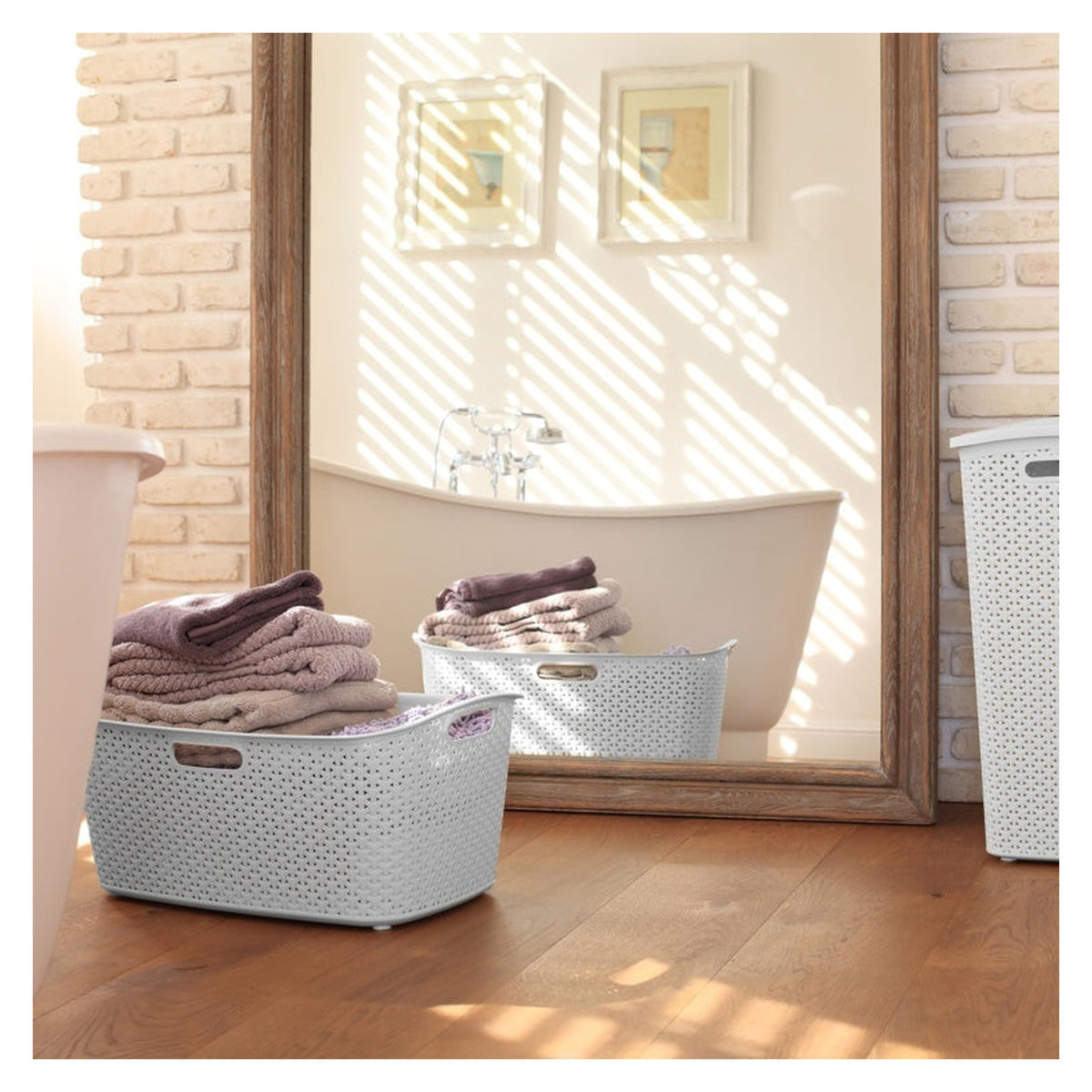 Curver My Style grey laundry basket, view 2