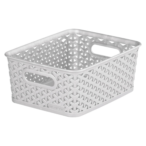 Curver nestable grey rattan-look basket, 4L