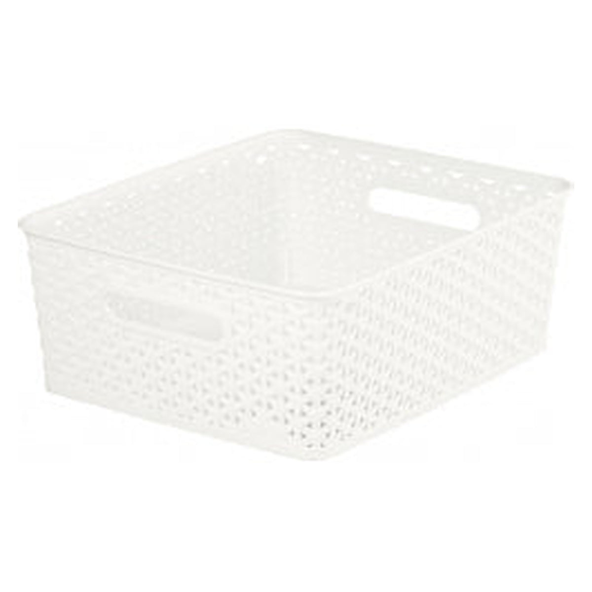 Curver nestable rattan style storage basket 4L in vintage white