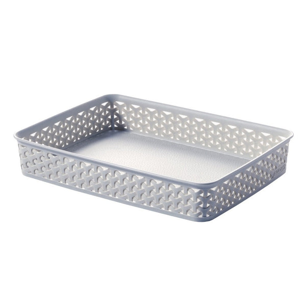 Curver Rattan A4 storage tray in grey