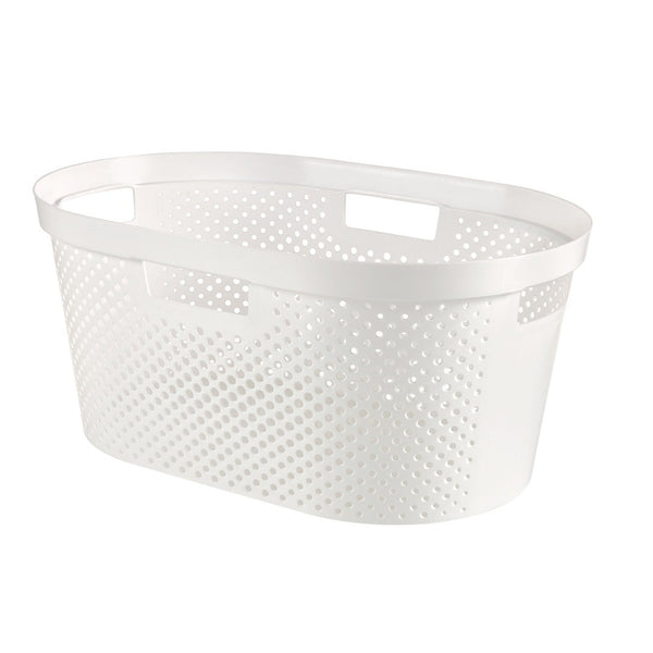 Curver Infinity Dots white 40L laundry basket