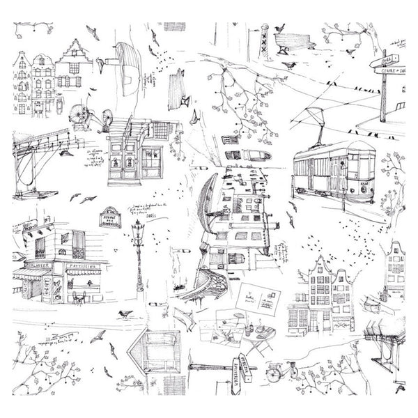 d-c-fix Manhattan tablecloth Riva Black and White 140cm x 20m