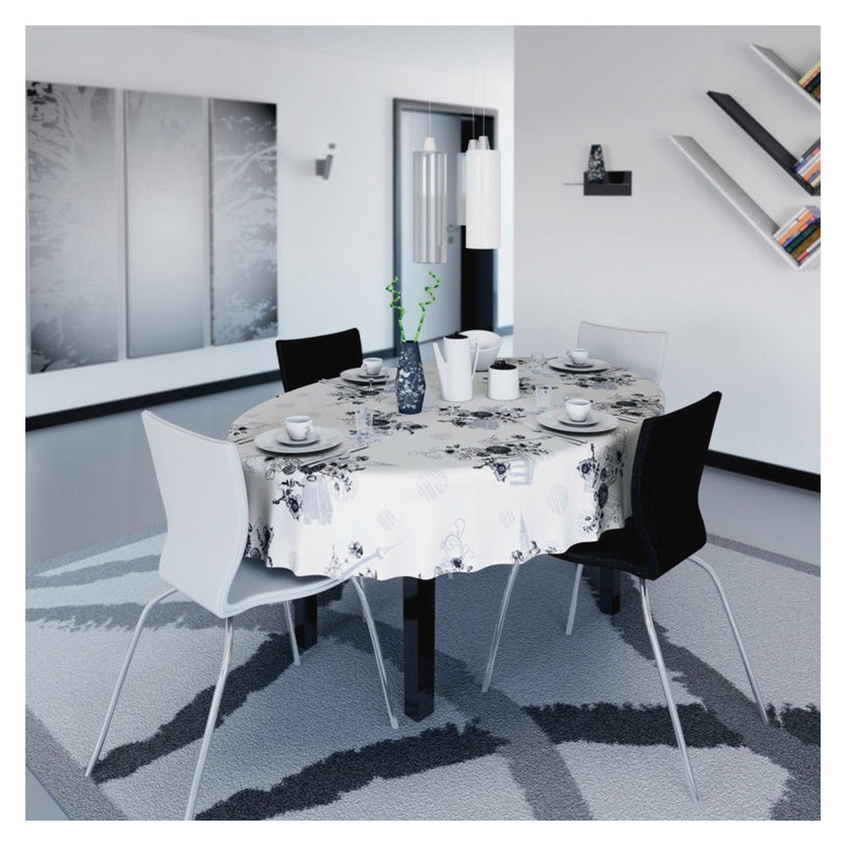 d-c-fix Manhattan Shirley Silver tablecloth roll 20m x 140cm, view 2
