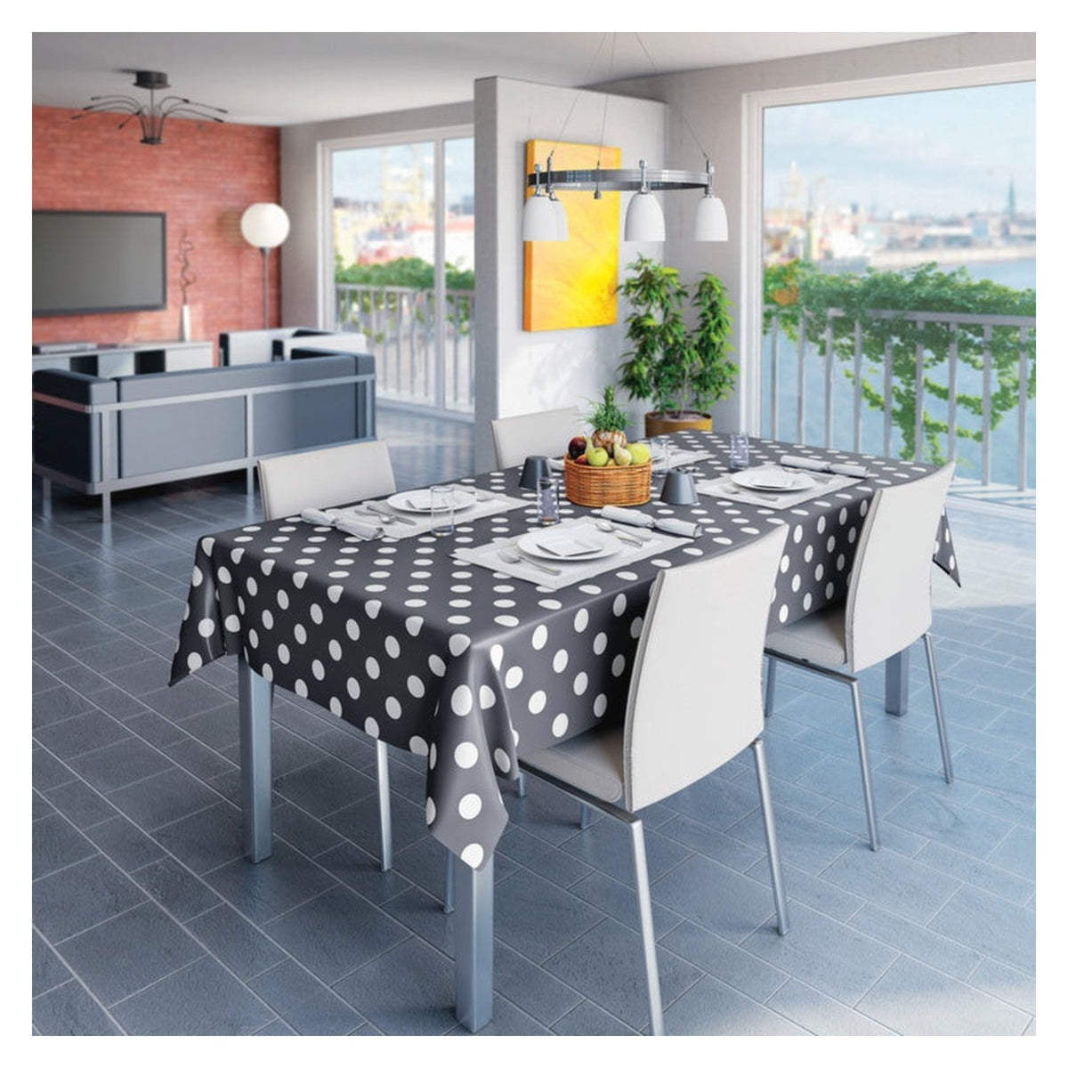 d-c-fix Manhattan Ventita Anthracite tablecloth roll 20m x 140cm, view 2
