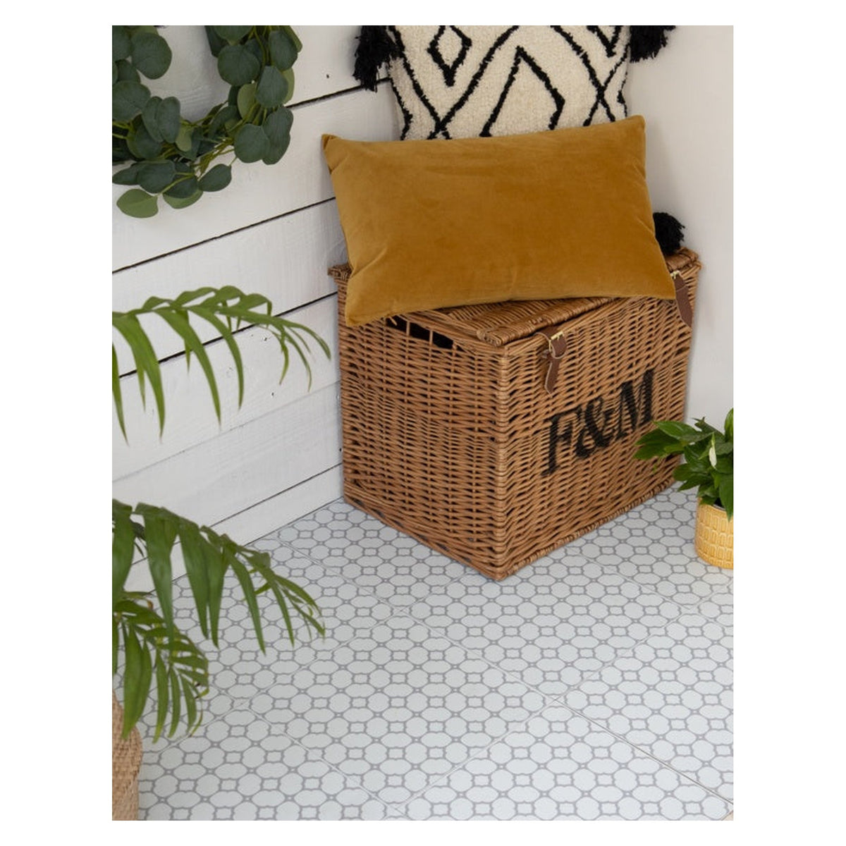 d-c-fix Bloomy Grids self adhesive floor tiles, 11 pieces covering 1sqm, view 2