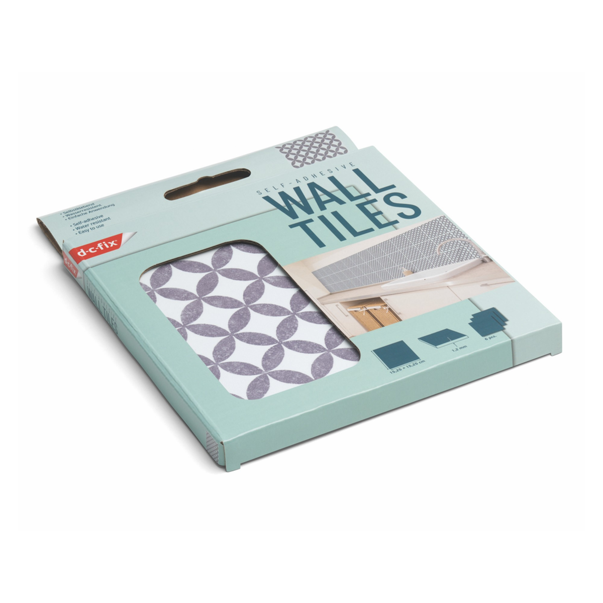 d-c-fix Amira Grey self adhesive wall tiles 15cm x 15cm pack of 6, view 5