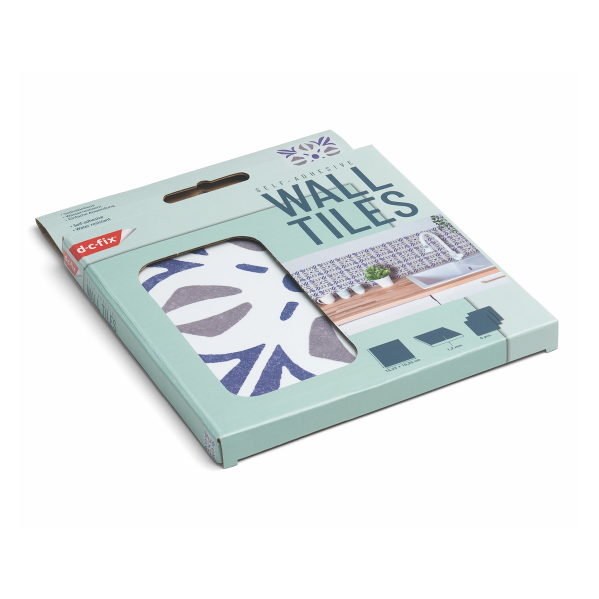 d-c-fix Cuba Blue self adhesive wall tiles, pack of 6, view 5