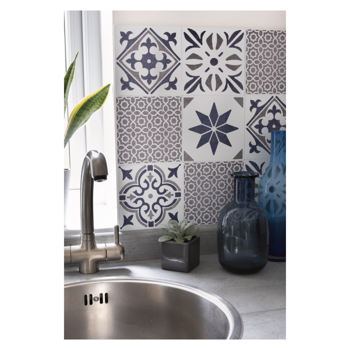 d-c-fix Jamila Blue self adhesive wall tiles pack of 6, view 4