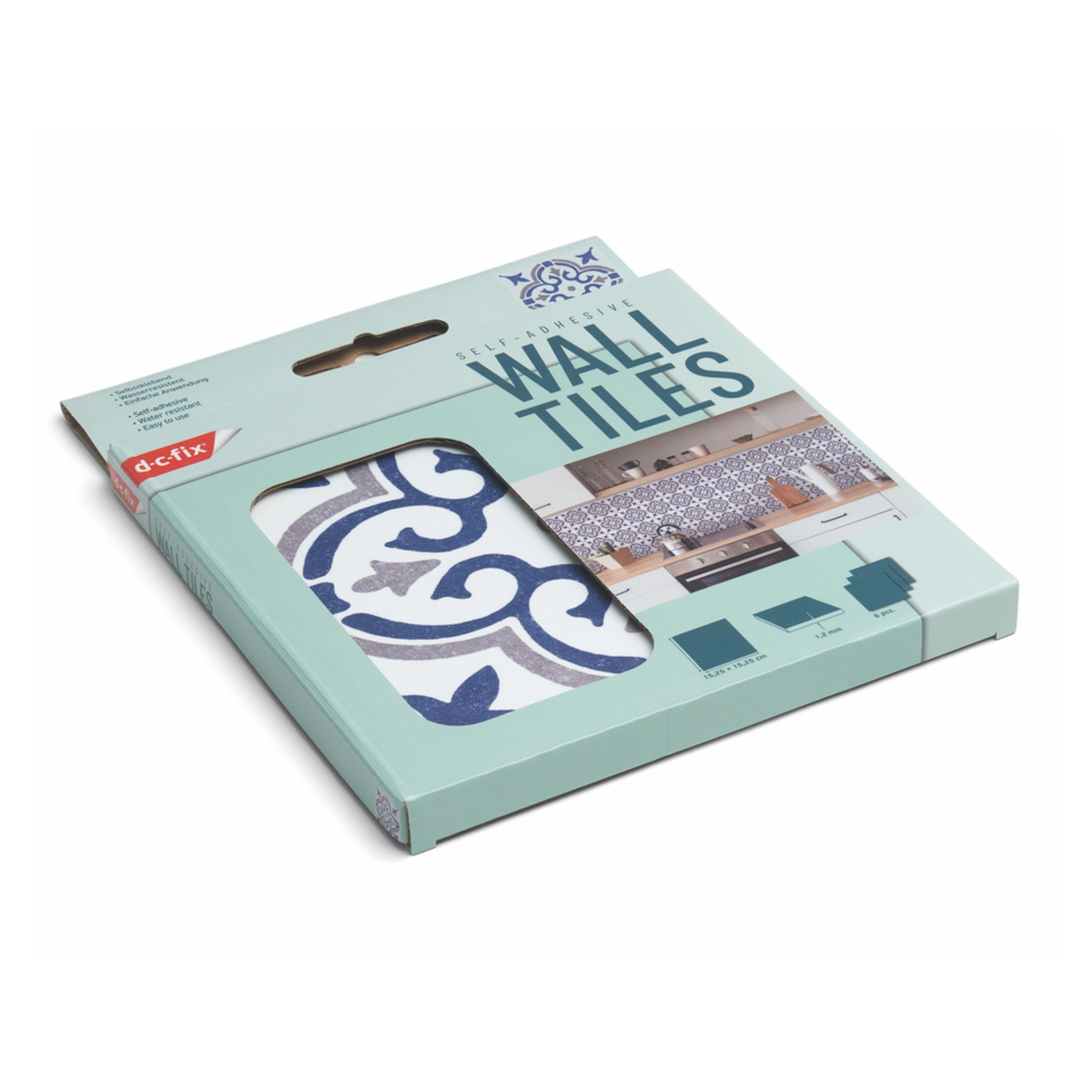 d-c-fix Jamila Blue self adhesive wall tiles pack of 6, view 5