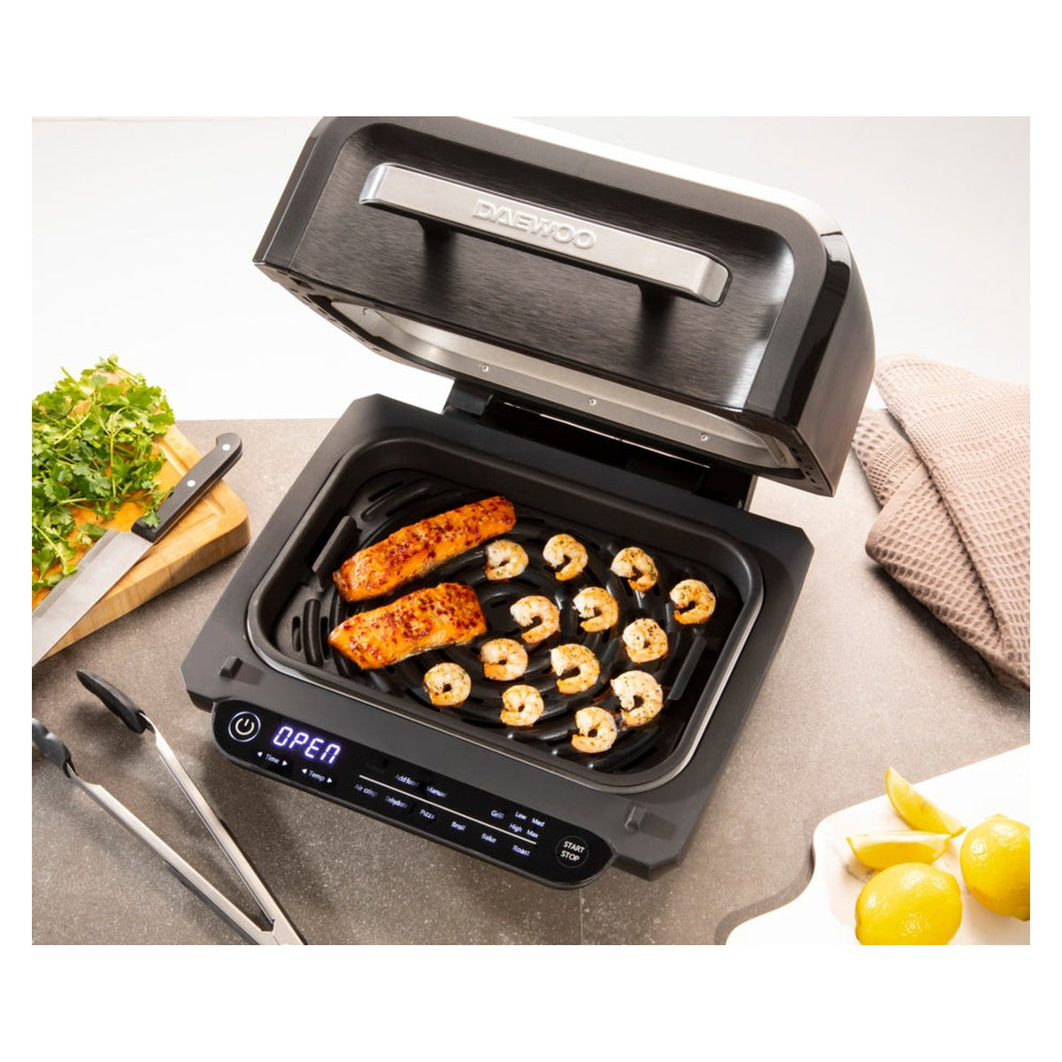Daewoo 8 in 1 health grill air fryer, view 6