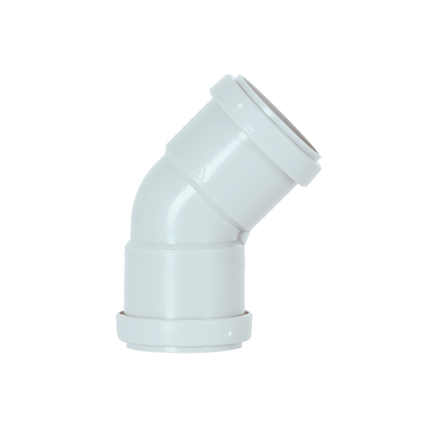 Davant white 32mm push fit 45 degree waste bend